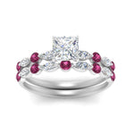 Load image into Gallery viewer, pink-sapphire-round-and-marquise-princess-cut-bridal-wedding-rings-in-white-gold-FD9398PR1GSADRPIANGLE5-NL-WG.jpg?v=1756378599
