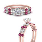 Load image into Gallery viewer, pink-sapphire-round-and-marquise-round-bridal-wedding-rings-in-rose-gold-FD9398RO1GSADRPIANGLE3-NL-RG.jpg?v=1756378649
