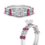 Load image into Gallery viewer, pink-sapphire-round-and-marquise-round-bridal-wedding-rings-in-white-gold-FD9398RO1GSADRPIANGLE3-NL-WG.jpg?v=1756378650

