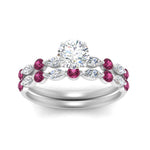 Load image into Gallery viewer, pink-sapphire-round-and-marquise-round-bridal-wedding-rings-in-white-gold-FD9398RO1GSADRPIANGLE5-NL-WG_ed477535-0ac1-4151-bb90-fd747a9f7d31.jpg?v=1756378663
