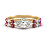 Load image into Gallery viewer, pink-sapphire-round-and-marquise-round-bridal-wedding-rings-in-yellow-gold-FD9398RO1GSADRPI-NL-YG_a22e1f17-1659-46b0-a2f7-9075ef8ab876.jpg?v=1756378663

