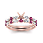 Load image into Gallery viewer, Round And Marquise Bridal Semi Mount Wedding Set
