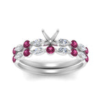 Load image into Gallery viewer, Round And Marquise Bridal Semi Mount Wedding Set
