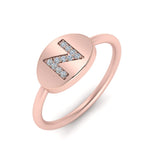 Load image into Gallery viewer, Pinky Initial Diamond Signet Ring
