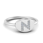 Load image into Gallery viewer, Pinky Initial Diamond Signet Ring
