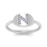 Load image into Gallery viewer, Pinky Initial Diamond Signet Ring
