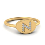 Load image into Gallery viewer, Pinky Initial Diamond Signet Ring
