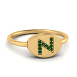 Load image into Gallery viewer, Pinky Initial Diamond Signet Ring
