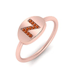 Load image into Gallery viewer, Pinky Initial Diamond Signet Ring
