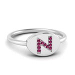 Load image into Gallery viewer, Pinky Initial Diamond Signet Ring
