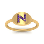 Load image into Gallery viewer, Pinky Initial Diamond Signet Ring
