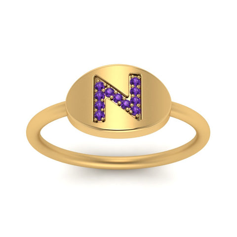 Personalized Diamond Signet Ring