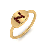 Load image into Gallery viewer, Pinky Initial Diamond Signet Ring
