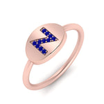 Load image into Gallery viewer, Pinky Initial Diamond Signet Ring
