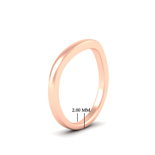 Plain Curved Wedding Band For Ring