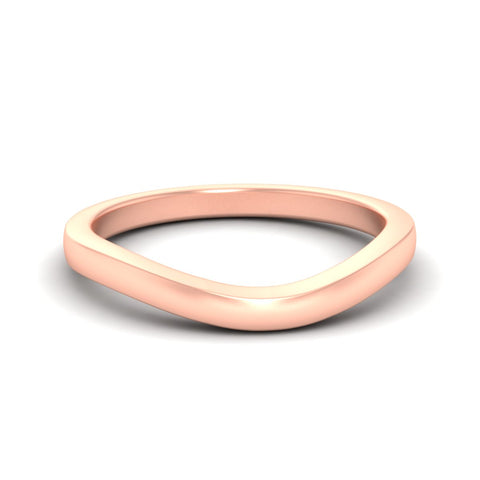 Plain Curved Wedding Band For Ring