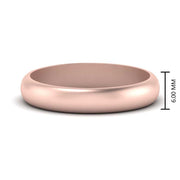 Low Dome 6mm Men Wedding Band