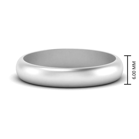 Low Dome 6mm Men Wedding Band