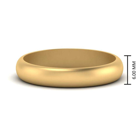 Low Dome 6mm Men Wedding Band