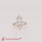 Load and play video in Gallery viewer, Cathedral-hidden-halo-marquise-cut-diamond-ring-in-14k-yellow-gold-FD9788MQR-720