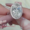 Load and play video in Gallery viewer, oval-sunflower-halo-lab-diamond-ring-in-14k-white-gold-fd9704ovr-640-1