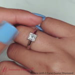 Load and play video in Gallery viewer, Cathedral Flat Band Solitaire Engagement Ring
