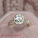 Load and play video in Gallery viewer, Classic Vine Halo Engagement Ring
