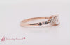 Load and play video in Gallery viewer, Celtic+Cushion+Lab+Diamond+Engagement+Ring+With+Black+Diamond+In+14K+Rose+Gold-FDENS2255R