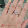 Load and play video in Gallery viewer, Delicate Antique Pave Emerald Cut Diamond Ring