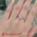 Thumbnail 39 - Delicate Antique Pave Emerald Cut Diamond Ring