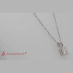 Load and play video in Gallery viewer, classic-princess-cut-solitaire-necklace-in-white-gold-FDPD8469PR