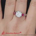 Thumbnail 1 - Round Cut Channel Three Stone Classic Diamond Ring