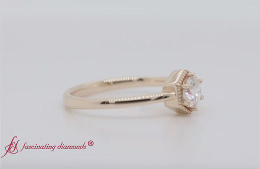 Six Prong Round Solitaire Hexagon Engagement Ring – Fascinating