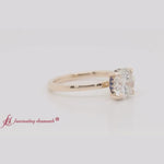 Load and play video in Gallery viewer, Round Cut Thin Setting Hidden Halo Diamond Ring
