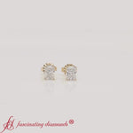 Load and play video in Gallery viewer, radiant-diamond-basket-stud-earring-one-carat-in-yellow-gold-FDEAR-10411RA-1.00CT
