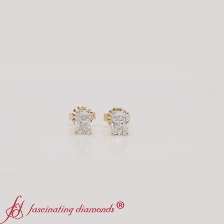 radiant-diamond-basket-stud-earring-one-carat-in-yellow-gold-FDEAR-10411RA-1.00CT