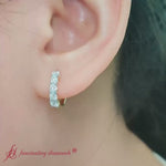 Load and play video in Gallery viewer, Sparkle 5 Stone Hoop Earrings
