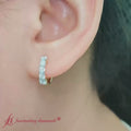 Thumbnail 3 - 1-Ct.-Diamond-Small-Hoop-Earring-In-White-Gold-FDEAR10773-1.00+CT-WG-3