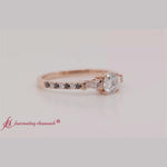 Load and play video in Gallery viewer, delicate-antique-pave-engagement-ring-with-black-diamond-in-rose-gold-FD1801ROR-640

