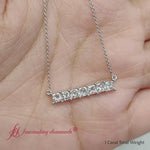 Load and play video in Gallery viewer, Princess Cut Horizontal Bar Pendant
