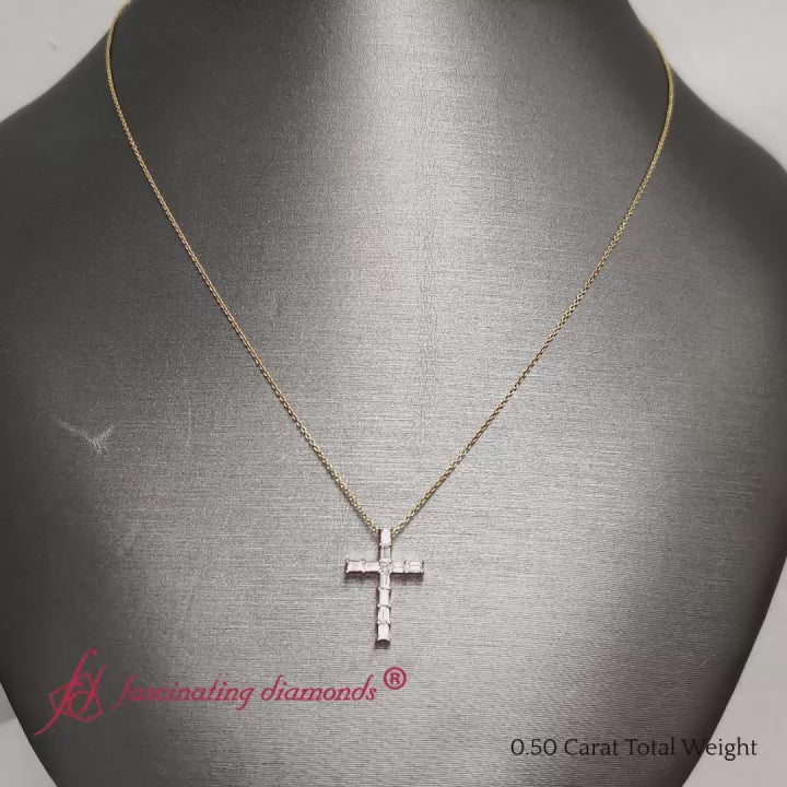 Baguette Diamond Cross Pendant – Fascinating Diamonds