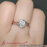 Load and play video in Gallery viewer, round-cut-lab-diamond-solitaire-ring-in-14k-rose-gold-FDENS2204TROR-640
