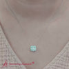 Load and play video in Gallery viewer, baguette and round emerald diamond pendant in 14k white gold-FDPD10839