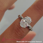 Load and play video in Gallery viewer, Oval Shaped Twisted Vine Engagement Ring
