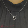 Load and play video in Gallery viewer, double-circle-diamond-necklace-in-white-gold-fdpd10835-fancyvideo