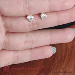 Load and play video in Gallery viewer, 3 prong basket stud earring heart shaped 1 carat in 14k yellow-gold-FDEAR10411HT-2-F-720