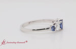 Load and play video in Gallery viewer, heart-diamond-graduated-5-stone-sapphire-wedding-ring-in-white-gold-fd8898-video
