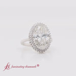 Load and play video in Gallery viewer, oval-sunflower-halo-lab-diamond-ring-in-14k-white-gold-fd9704ovr-640-2
