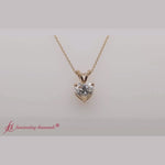 Load and play video in Gallery viewer, 1.ct-heart-single-diamond-pendant-in-yellow-gold-fdpd8469-ht
