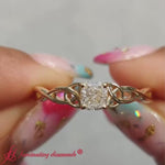 Load and play video in Gallery viewer, Cushion Cut Irish Split Solitaire Ring
